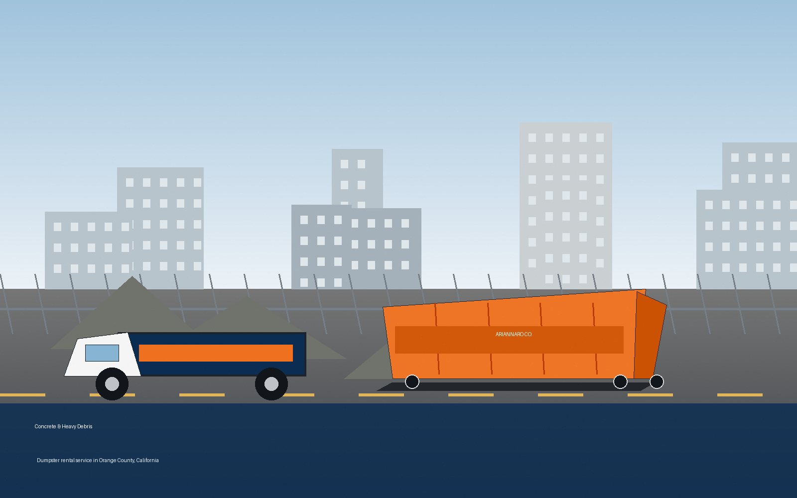 Concrete & Heavy Debris Dumpsters in Orange County